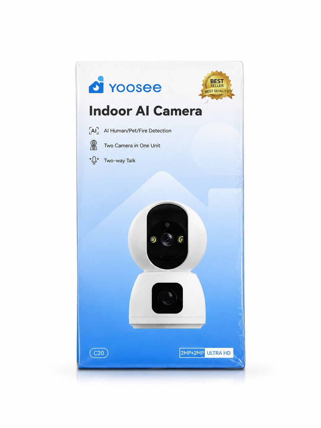 Yoosee C20 Indoor AI Camera (Dual Lens 2MP + 2MP Ultra HD)