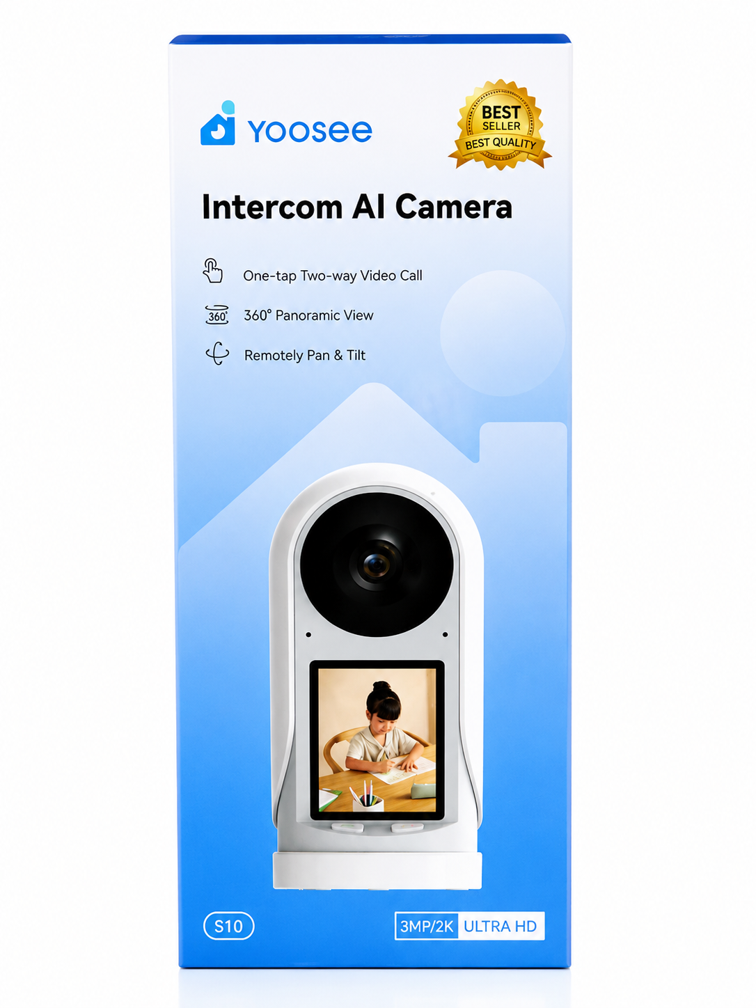 Yoosee S10 Intercom AI Camera – 3MP/2K Ultra HD Smart Indoor Security Camera