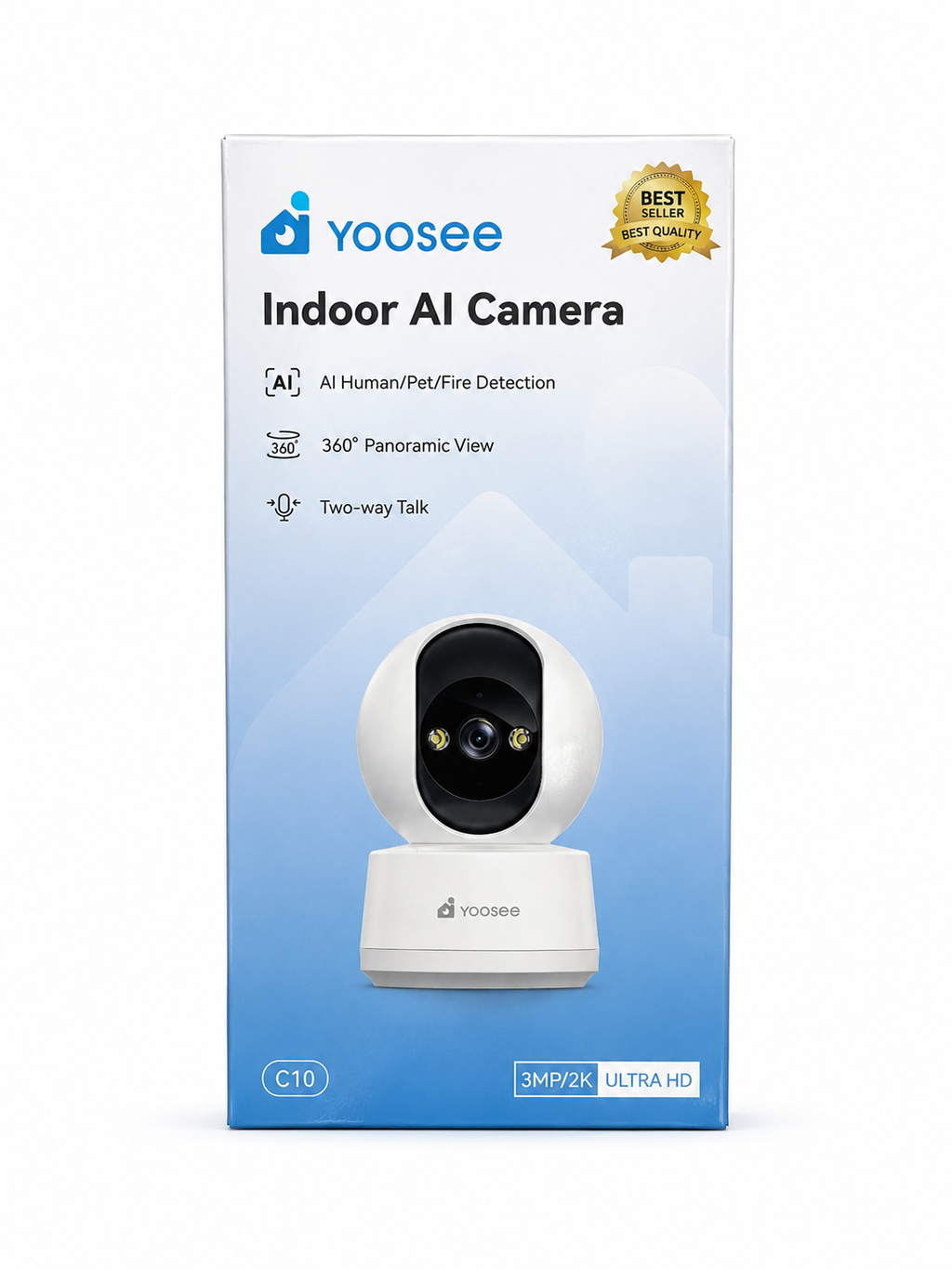 Yoosee C10 Indoor AI Camera (3MP/2K Ultra HD)