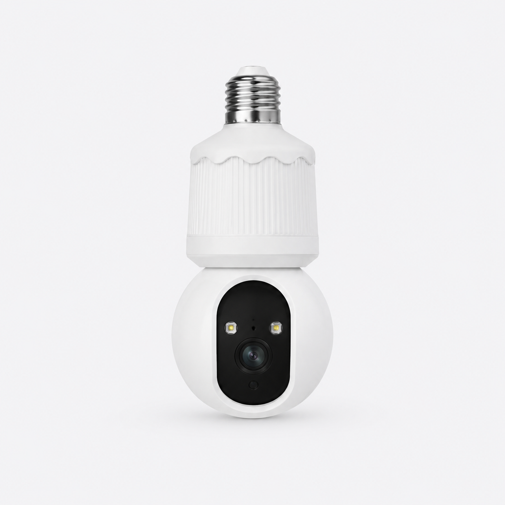 Yoosee C11 bulb-shaped AI security camera with 2K Ultra HD, front view