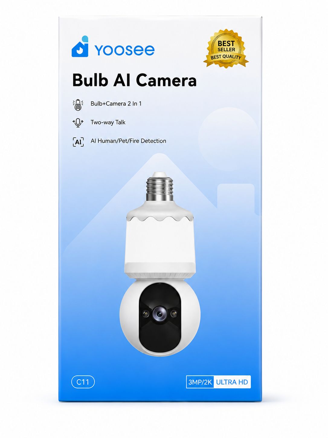 Yoosee Bulb AI Camera C11 (3MP/2K Ultra HD)
